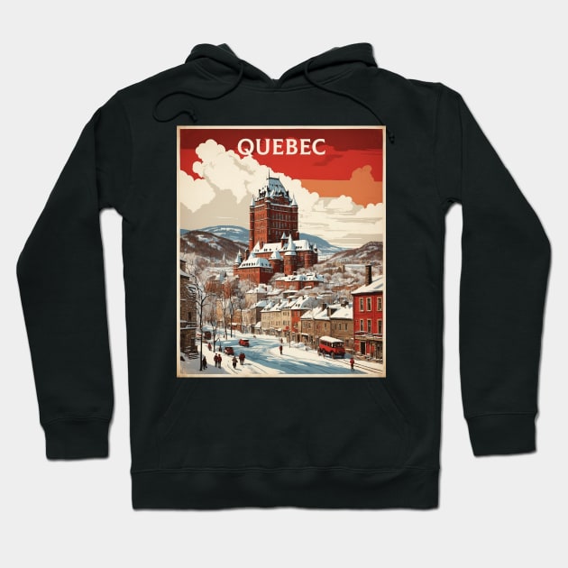 Quebec Canada Vintage Poster Tourism Hoodie by TravelersGems